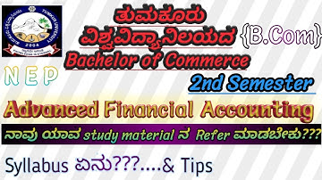 B com. 2nd Semester Advanced Financial Accounting Syllabus|NEP Syllabus|Tumkur University in Kannada