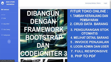 REVIEW!!! TOKO ONLINE DENGAN FRAMEWORK BOOTSTRAP 4 DAN CODEIGNITER 3