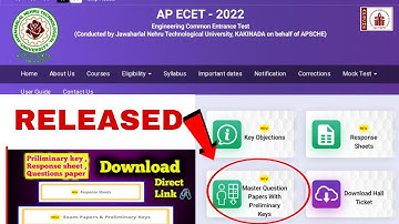 AP ECET 2022 PRELIMINARY KEY, RESPONSE SHEET RELEASED |  KEY OBJECTIONS ANNOUNCED