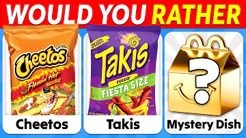 Would You Rather...? Snacks & Junk Food 🎁🍟 MYSTERY Dish Edition