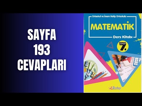 7.SINIF MATEMATİK KİTABI SAYFA193 CEVAPLARI