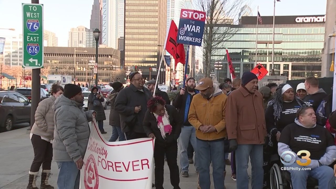 Members Of Congress Join Members Of TCU, IAM unions For Protest - YouTube