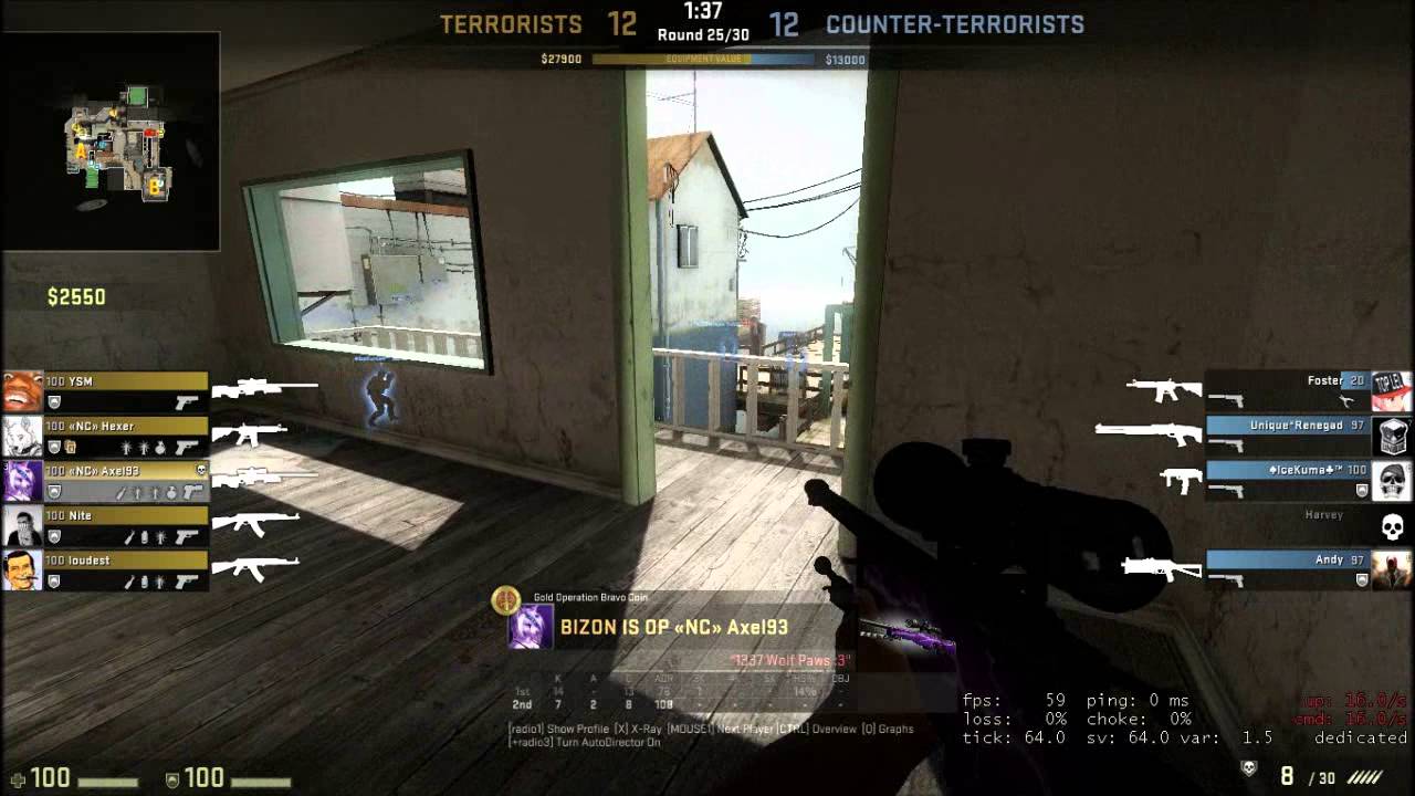 CS:GO - AWP/P250 Ace + One Bullet Double Kill on Seaside - YouTube