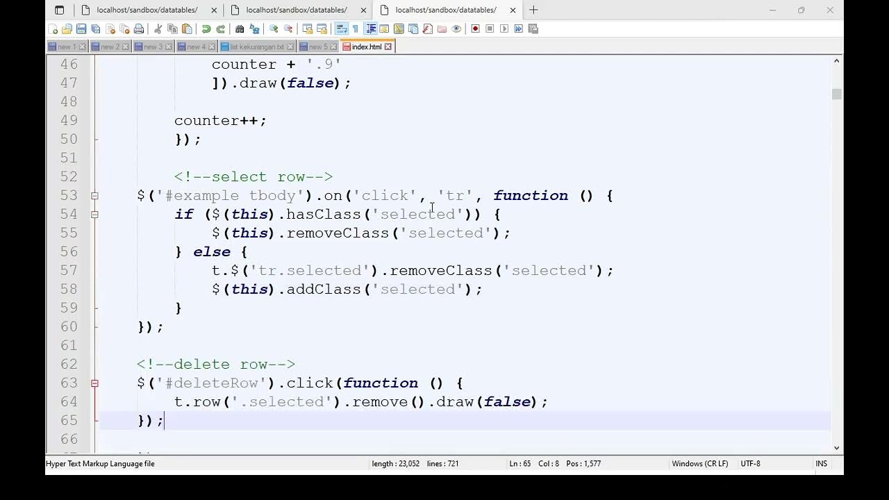 Datatables bootstrap 4 delete rows youtube
