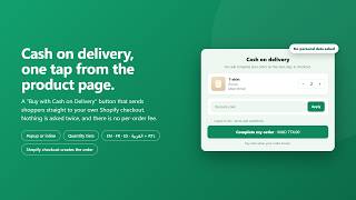 Easy COD Form — Cash on Delivery button for Shopify product pages