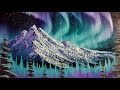 Bob Ross Style Northern Lights Time Lapse by CRI Bram - Oil Landscape painting