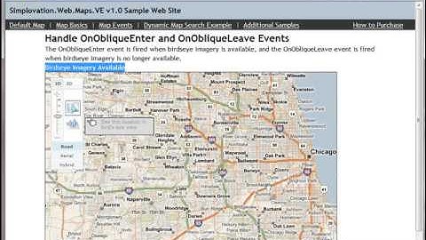 Web.Maps.VE v1.0 Sample Website Overview