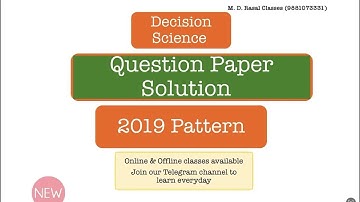 Decision Science-  Question Paper solution Part 3