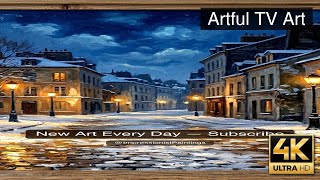 Cozy Winter Night in Paris: Impressionist Frame TV Art 4K #Shorts