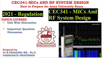 Anna University Exam Preparation - CEC341 MICs RF System Design Important Questions