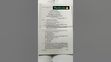 Database Management System (2024)502(GS) || Rgpv 5th SEM Question Paper ||