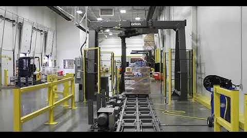 MA “Beer Wrapper” with LoPro Conveyor Running Single Pallets - Automatic Stretch Wrapper