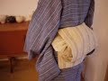 <着物>まあるく角出し 帯揚げ、帯締めなしの結び方