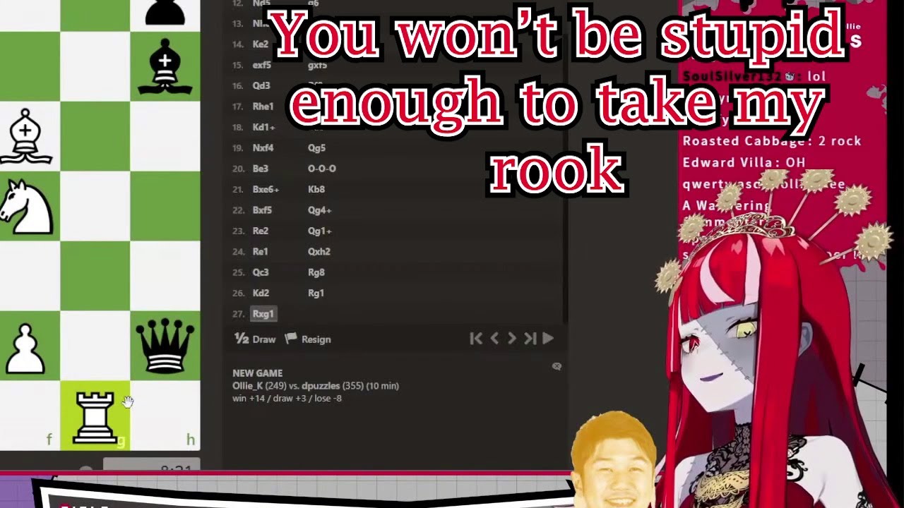 【ENG SUB】Ollie Playing Chess Moment | Missing a CheckMate