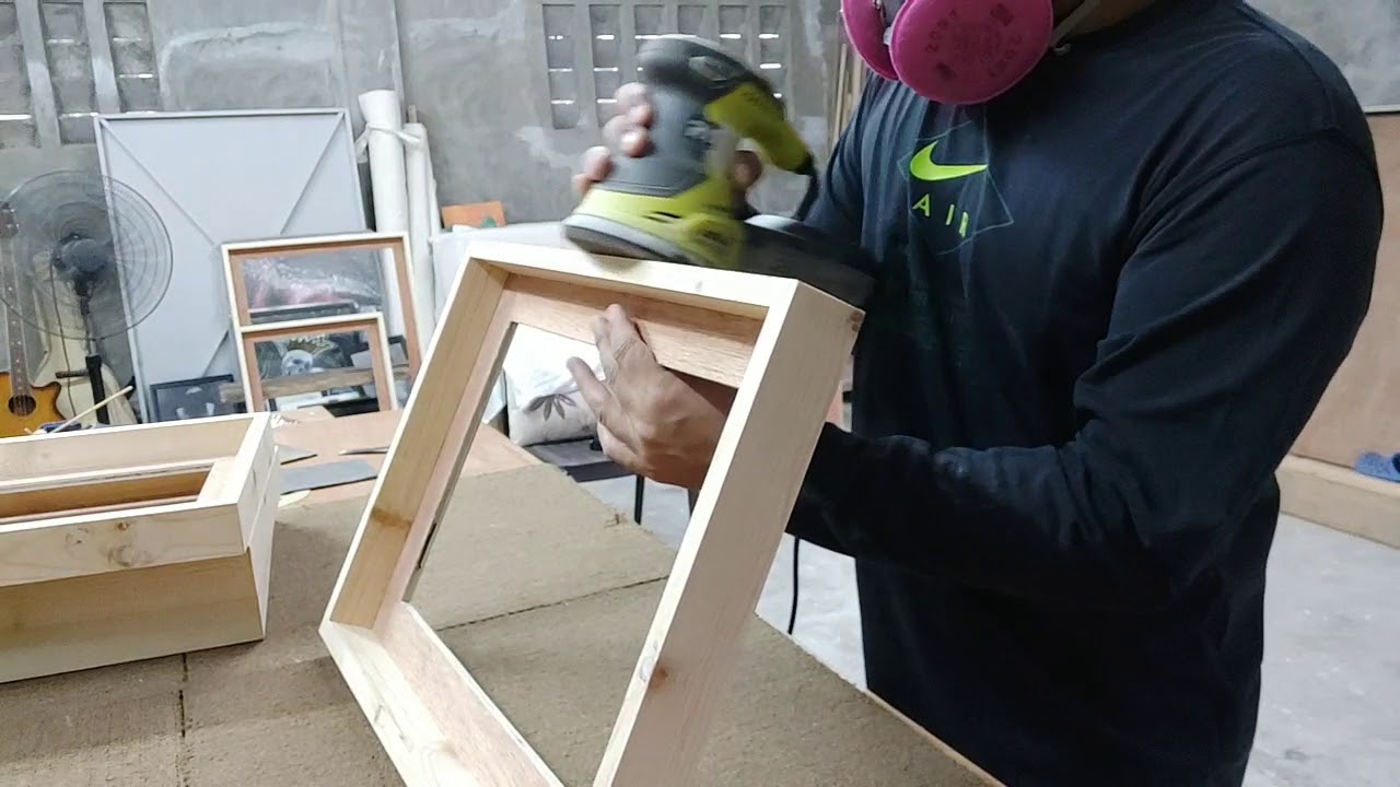The Process of Making Floating Frames (Pinewood in Natural Finish