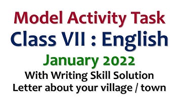 Class VII Model Activity Task English January 2022