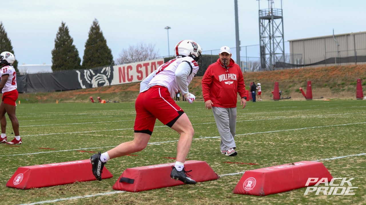 NC State defensive drills at first day of spring practice