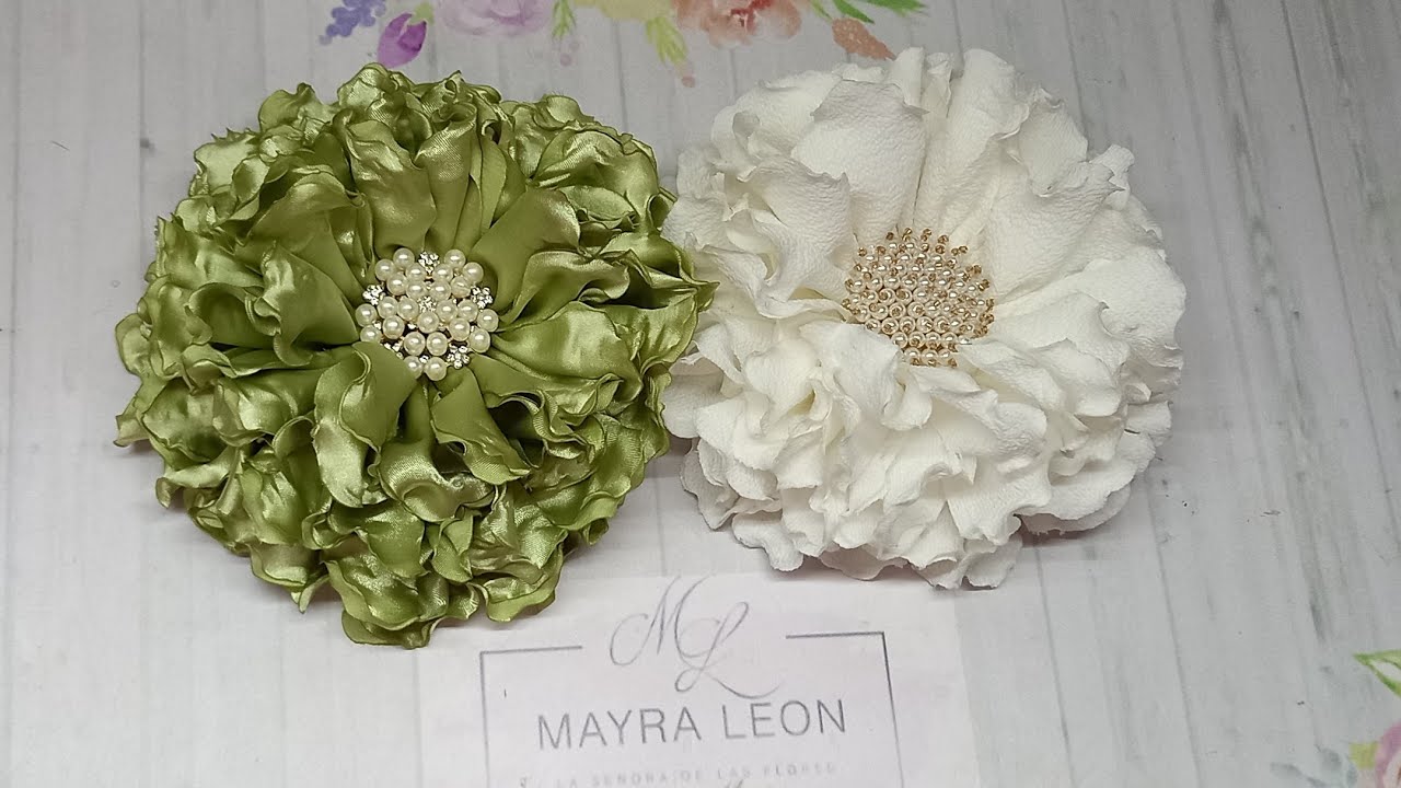 flores grandes de tela con ondas /flor de dedo ondulada doble @mayraleon4265