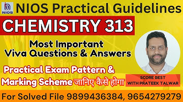 NIOS Chemistry Practical 2025 | Most Important Viva Questions & Marking Scheme Explained! 🧪