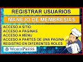 🖐️ registro de usuarios, membresías, zona segura, acceso a pagina, wordpress 53, tutorial español.