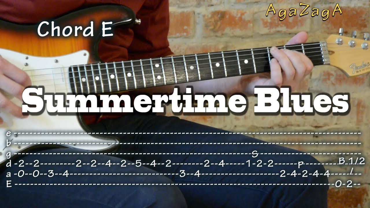 Summertime Blues Tab and chords, como tocar, レッスン , урок, табулатуры
