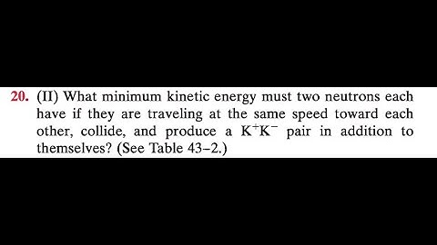 What minimum kinetic energy must two neutrons each have if they are traveling at the same speed towa