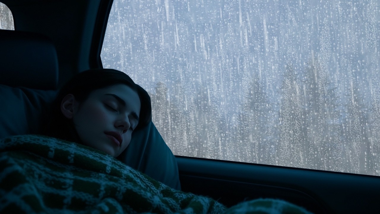 Sleep Instantly with Heavy Rain Sound on Car Roof for Insomnia Relief ...