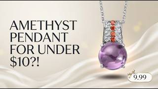 EverTrue Simulated Amethyst & Orange Diamond Pendant Necklace