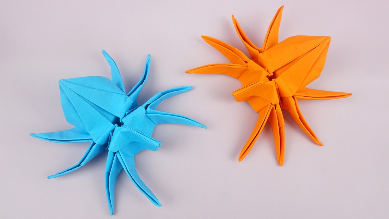 【ハロウィン折り紙】 簡単 クモ 折り方 ☆ 折り紙 クモ