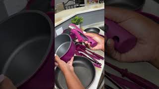 CAROTE 21pcs Ceramic Cookware Set Nonstick with Detachable Handle, Dishwasher Safe, Easy Pouring