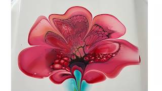 139. GORGEOUS Rose Side Bloom Technique in Fluid Art Acrylic Paint Pouring