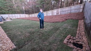 Amazing Drainage Solution to Stop The Water Coming From The Neighbors Yard 🤯🤯 by Brooks Landscaping