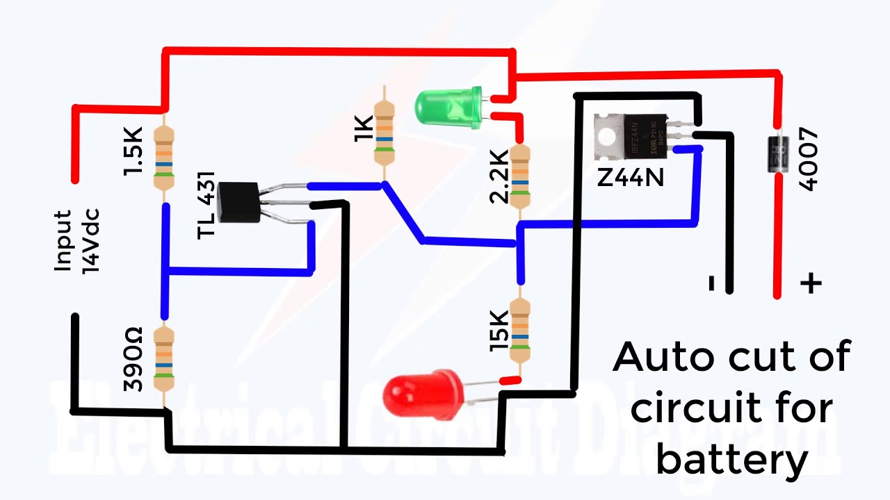 Auto cut of circuit for battery Electrical Circuit Diagram YouTube