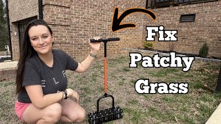 Manual Lawn Aerator Tool | 21 Spike Yard Aerator for Healthier Grass