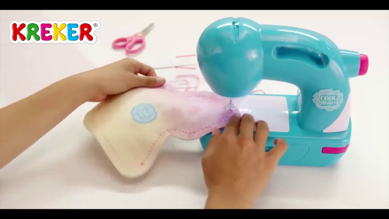 deAO Juguete de máquina de coser para niños con hilo preroscado, tela, mi  primera máquina de coser, juguetes para niñas y manualidades