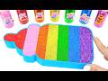 Satisfying Video | How To Make Rainbow Milk Bottle From Mixing Slime Cutting ASMR