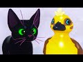 Маленький Черный Котик #4 Утята и огурец в Little Kitty, Big City на Пурумчата