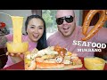KING CRAB LOBSTER SEAFOOD BOIL + SAUSAGE CHEESE SAUCE MUKBANG (LETS EAT) | SASVlogs
