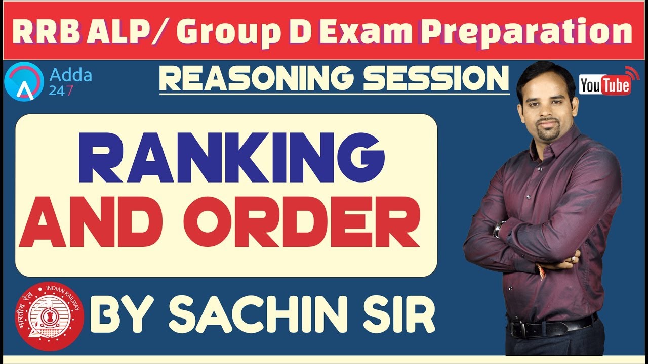 RRB ALP/GROUP D | Ranking and Order By Sachin Sir | Reasoning