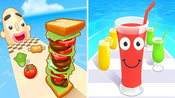Sandwich Runner VS Juice Run 🥪🍹🍺🔥 Max All Levels Android iOS Gameplay Ep 122