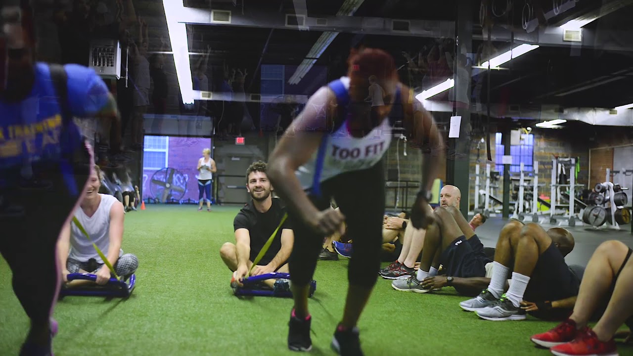 XTeam Fitness Sled Race! YouTube