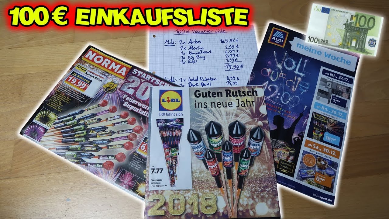 100 Euro DISCOUNTER FEUERWERK EINKAUFSLISTE für SILVESTER 🔥