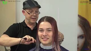 Astrid's Multi Playful Asymmetric and Bob Hairstyle with Under Shave Hairstyle in Purple colors