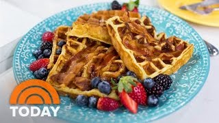 Waffles With Bacon Hidden Inside Al Rokers Simple Recipe Today