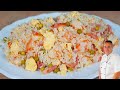 Arroz tres delicias. Receta paso a paso del arroz mas famoso del restaurante chino con arroz normal.