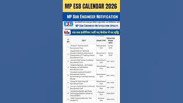 MP SUB ENGINEER NOTIFICATION #mpsubengineer #mpsubengineer2026 #subengineer #mppscae