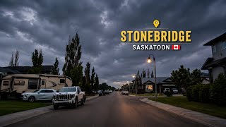 Stonebridge, Saskatoon | Stormy Evening Drive | 4K