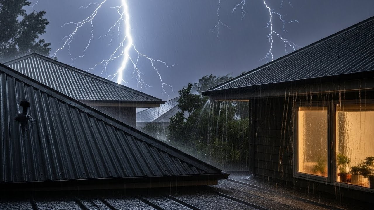 Heavy Rain & Rolling Thunder for Deep Sleep & Full Night Relaxation #56