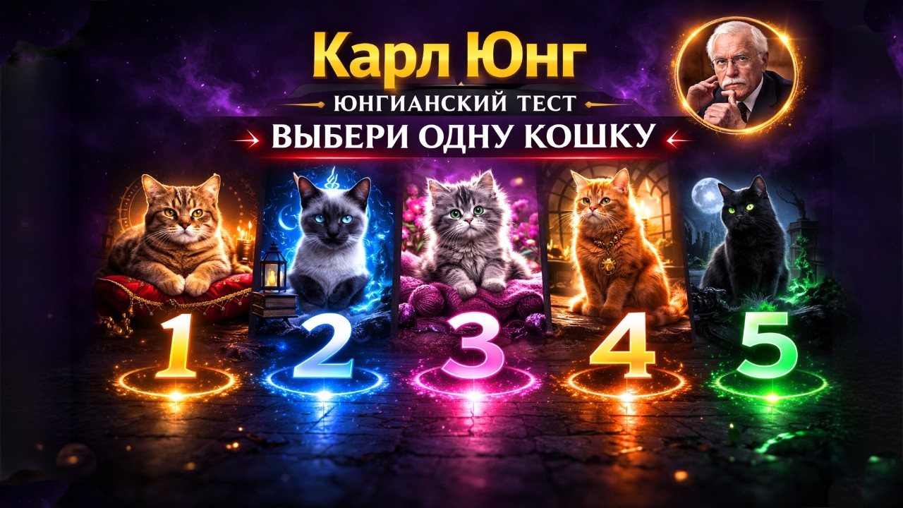 Юнгианский тест выбери кошку 1–5 и посмотри как твое подсознание подсказывает решения