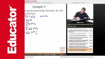 "Moment Generating Functions of Continuous Distributions" | Probability with Educator.com